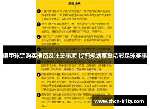 德甲球票购买指南及注意事项 提前规划享受精彩足球赛事